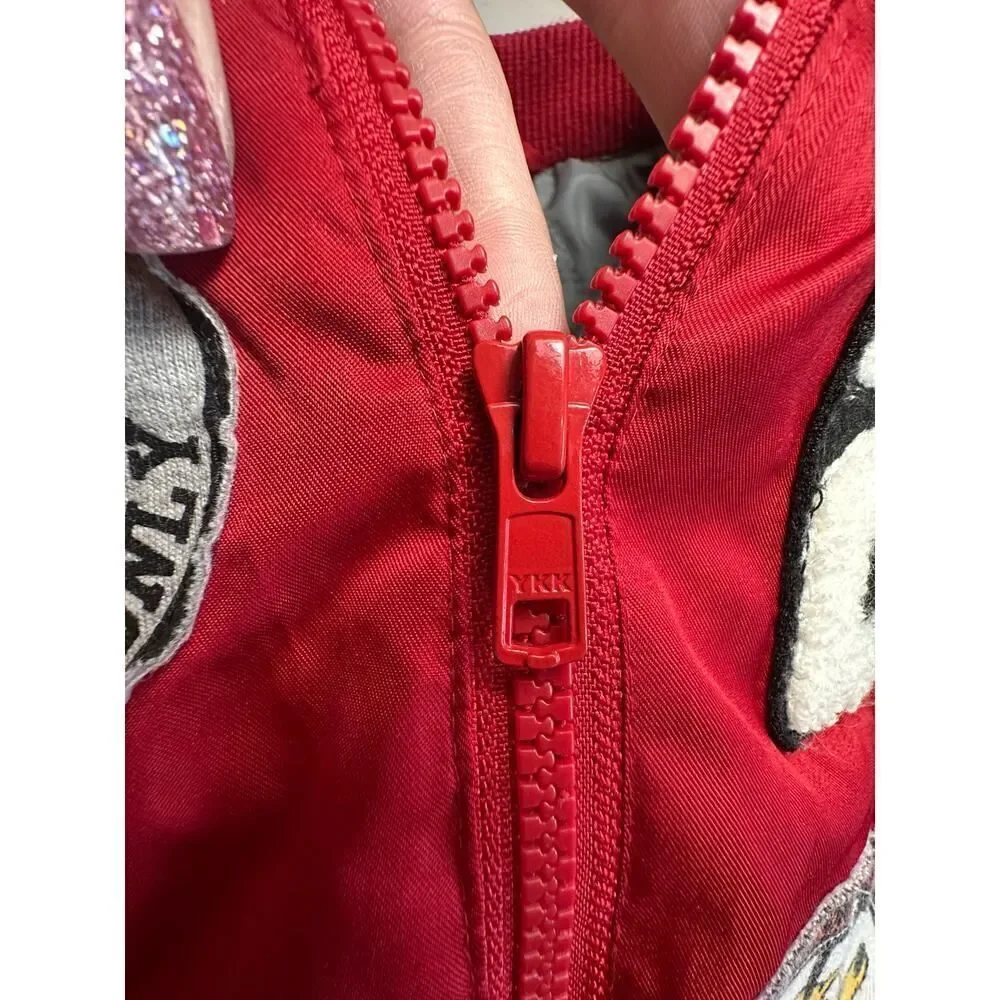 Disney Baby 18 Months Unisex Mickey Pluto Red Bomber Jacket With Patches NWOT